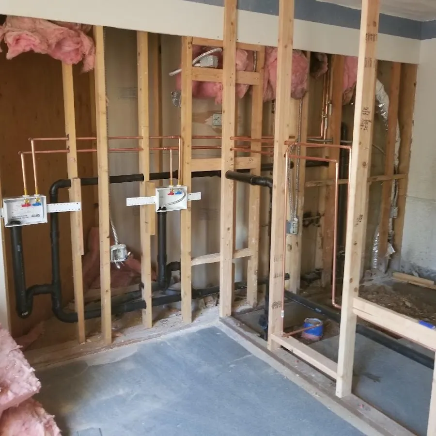 Copper pipe rough-in and plumbing installation in Claymont